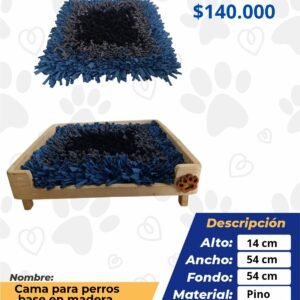 CAMA PARA PERROS BASE EN MADERA